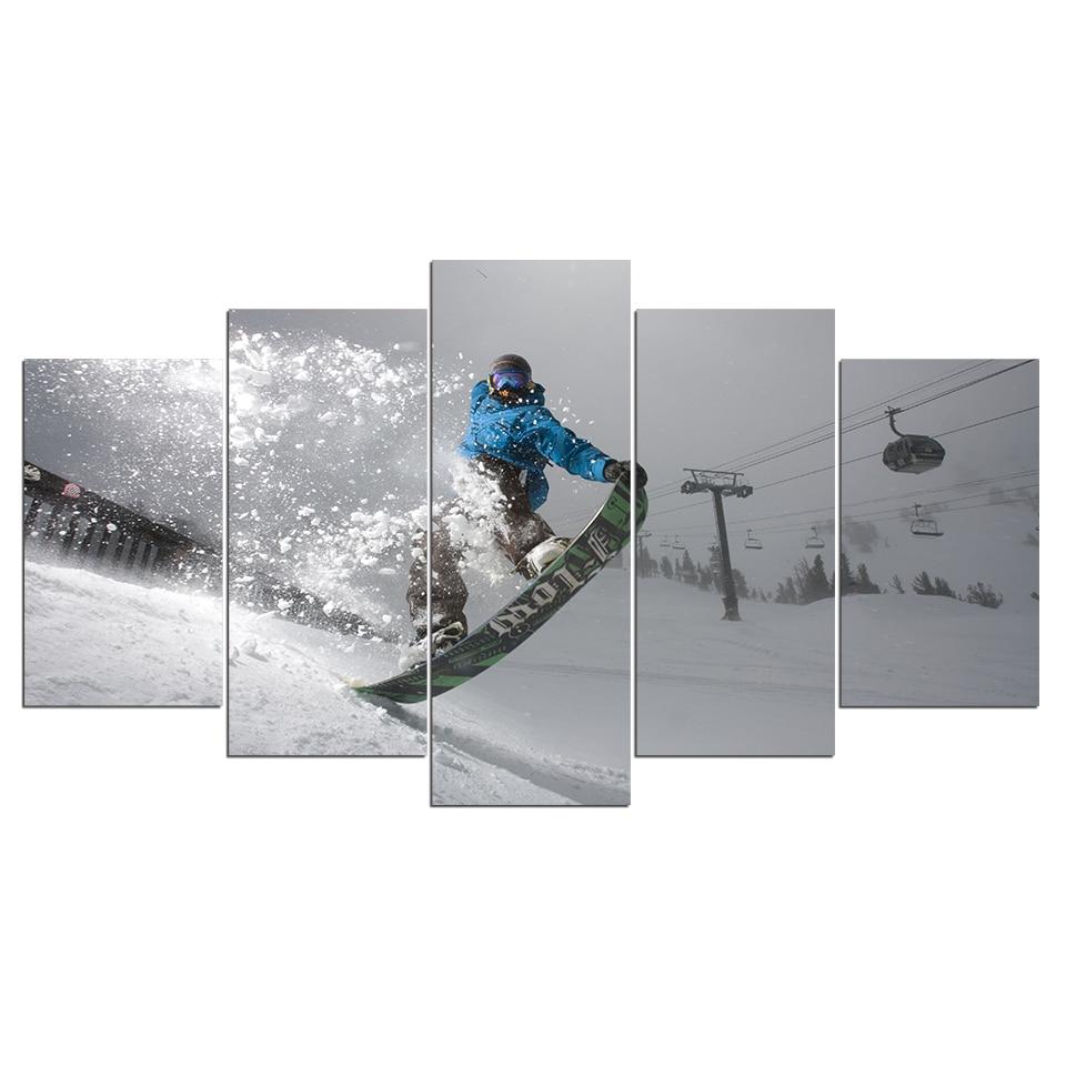 Ski - Sport 5 Panel Canvas Art Wall Decor Ski - Sport 5 Panel Canvas Art Wall Decor