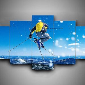 Skiing 1 - Sport 5 Panel Canvas Art Wall Decor