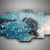 Skiing 3 - Sport 5 Panel Canvas Art Wall Decor