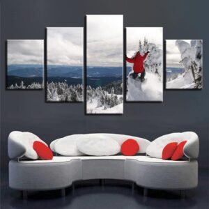 Skiing Sports 01 - Sport 5 Panel Canvas Art Wall Decor