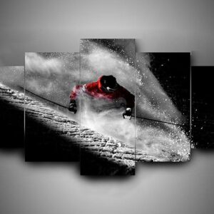 Skiing - Sport 5 Panel Canvas Art Wall Decor