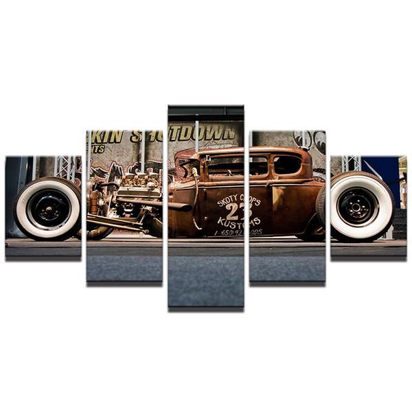 Skoty Kustoms Rat Rod 23 Resto Vintage Car Lowrider Street Rod - Automative 5 Panel Canvas Art Wall Decor Skoty Kustoms Rat Rod 23 Resto Vintage Car Lowrider Street Rod - Automative 5 Panel Canvas Art Wall Decor