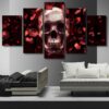 Skull 50 - Abstract 5 Panel Canvas Art Wall Decor