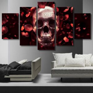 Skull 50 - Abstract 5 Panel Canvas Art Wall Decor