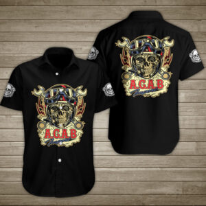 Skull A.C.A.B Hawaiian Shirt Summer Button Up