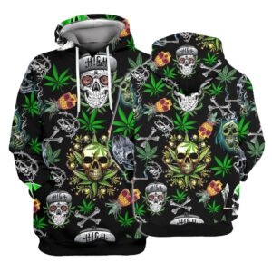 Skull Cannabis All Over Printed Hawaiian Shirt