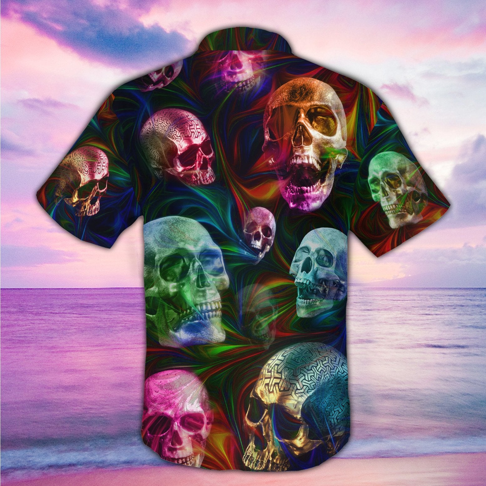 Skull Colorful Hawaiian Shirt Skull Colorful Hawaiian Shirt