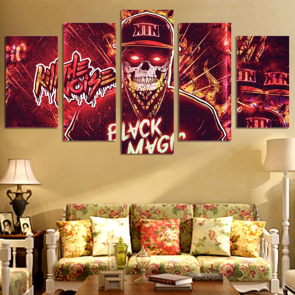 Skull Dark Noise 01 - Music 5 Panel Canvas Art Wall Decor Skull Dark Noise 01 - Music 5 Panel Canvas Art Wall Decor