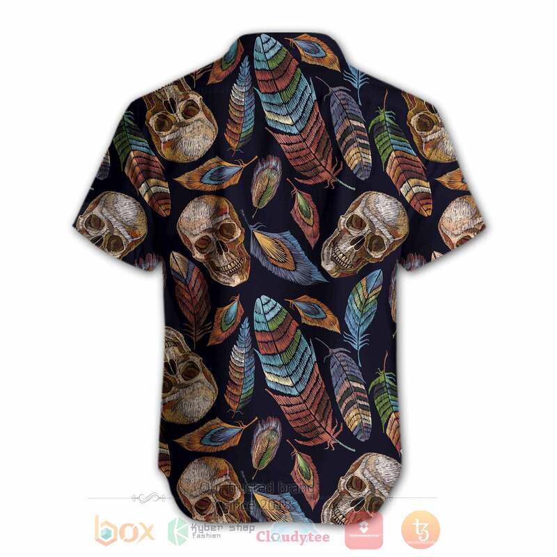 Skull Feather Hawaiian Shirt Skull Feather Hawaiian Shirt