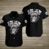 Skull Motorcycle Engine Hawaiian Shirt Summer Button Up