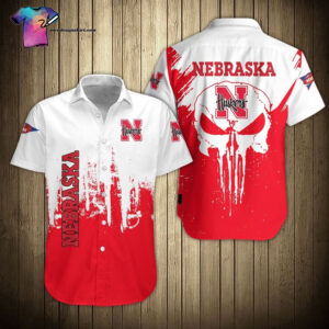 Skull Nebraska Cornhuskers Full Printing Hawaiian Shirt