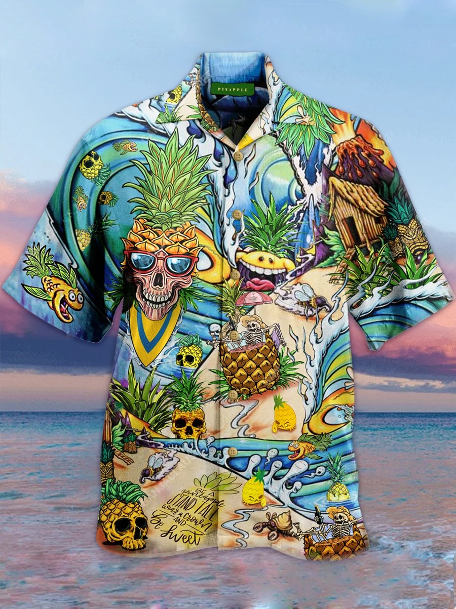 Skull Pineapple Beach Hawaiian Shirt Skull Pineapple Beach Hawaiian Shirt