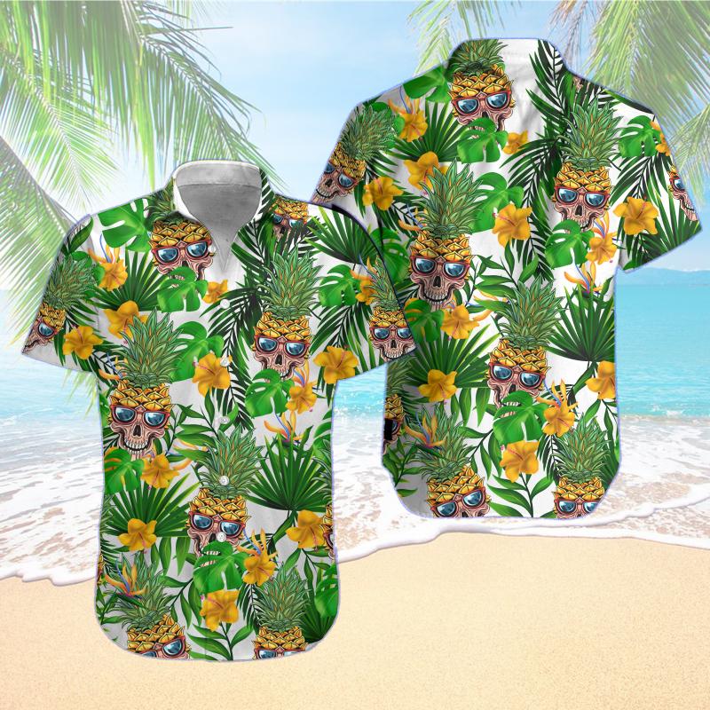 Skull Pineapple Tropical Hawaiian Shirt Skull Pineapple Tropical Hawaiian Shirt