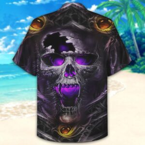 Skull Purple Hawaiian Shirt