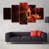 Skull Roses Candles - Movie 5 Panel Canvas Art Wall Decor