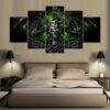 Skull Sword Dragon - Abstract 5 Panel Canvas Art Wall Decor