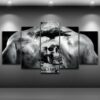 Skull Tattoo Crow Gothic Dark Muscles Artistic - Abstract 5 Panel Canvas Art Wall Decor