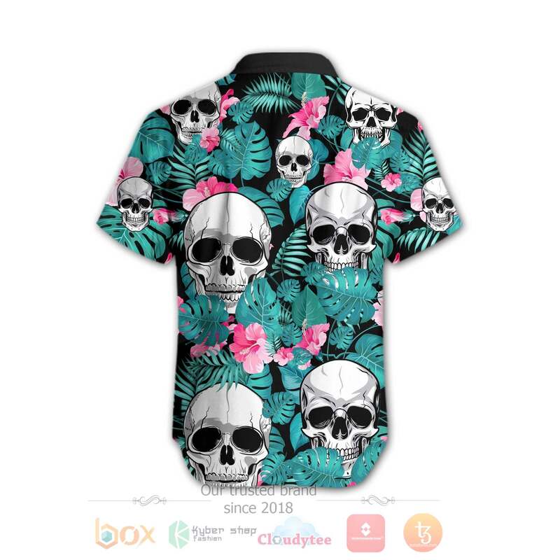 Skull Tropical Flower Hawaiian Shirt Skull Tropical Flower Hawaiian Shirt