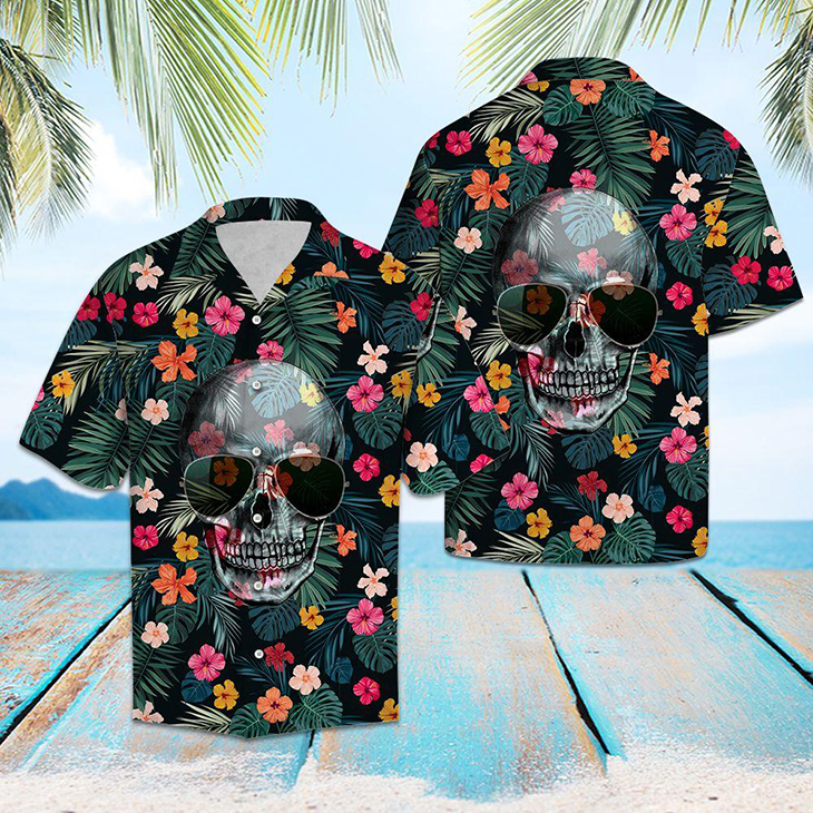 Skull Tropical Glasses Hawaiian Shirt Skull Tropical Glasses Hawaiian Shirt
