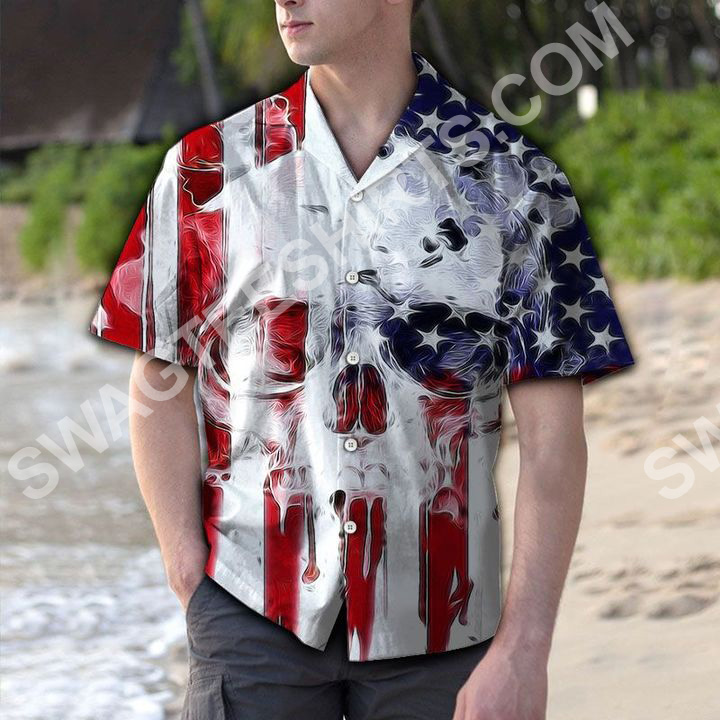 Skull Usa Flag All Over Printed Hawaiian Shirt Skull Usa Flag All Over Printed Hawaiian Shirt