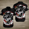 Skull With And Poker Hawaiian Shirt Summer Button Up