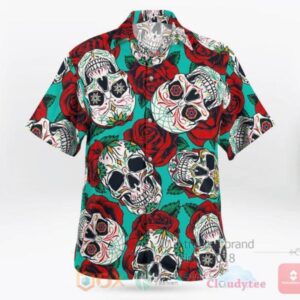 Skull With Rose Hawaiian Shirt