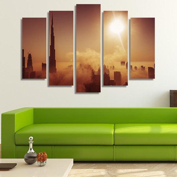 Sky Dubai - Nature 5 Panel Canvas Art Wall Decor Sky Dubai - Nature 5 Panel Canvas Art Wall Decor