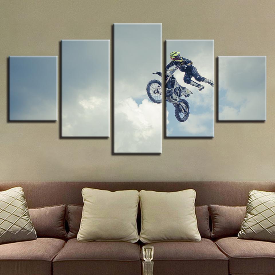 Sky Motorcycle - Automative 5 Panel Canvas Art Wall Decor Sky Motorcycle - Automative 5 Panel Canvas Art Wall Decor