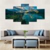 Skydiver View - Nature 5 Panel Canvas Art Wall Decor