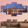 Skyline Of Birmingham Alabama From Railroad Park - Nature 5 Panel Canvas Art Wall Decor