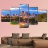 Skyline Of Downtown Hartford - Nature 5 Panel Canvas Art Wall Decor