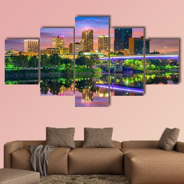 Skyline On The Arkansas River - Nature 5 Panel Canvas Art Wall Decor Skyline On The Arkansas River - Nature 5 Panel Canvas Art Wall Decor