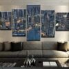 Skyline View Of Dubai - Nature 5 Panel Canvas Art Wall Decor
