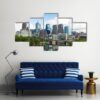 Skyline View Of Philadelphia - Nature 5 Panel Canvas Art Wall Decor
