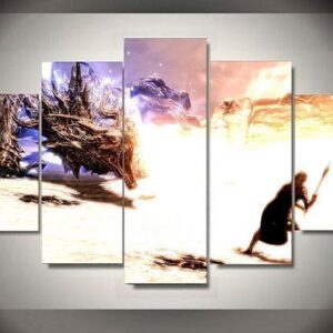 Skyrim 3 - Gaming 5 Panel Canvas Art Wall Decor
