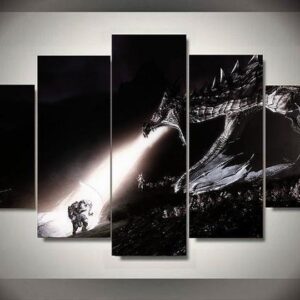 Skyrim 8 - Gaming 5 Panel Canvas Art Wall Decor