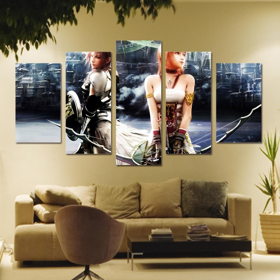Skyrim Tes Game - Gaming 5 Panel Canvas Art Wall Decor Skyrim Tes Game - Gaming 5 Panel Canvas Art Wall Decor