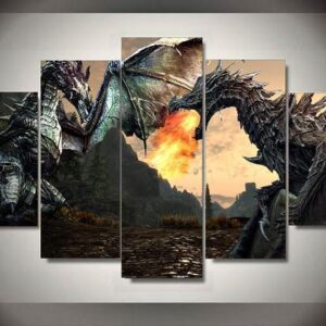 Skyrim - Gaming 5 Panel Canvas Art Wall Decor