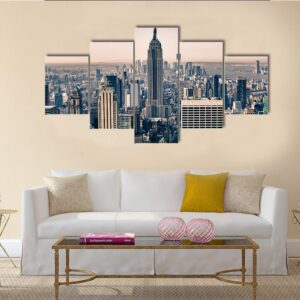 Skyscrapers Of New York City In Winter - Sport 5 Panel Canvas Art Wall Decor