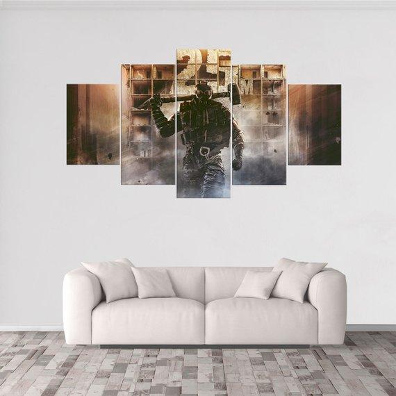 Sledge Rainbow Six Siege 1 - Gaming 5 Panel Canvas Art Wall Decor Sledge Rainbow Six Siege 1 - Gaming 5 Panel Canvas Art Wall Decor