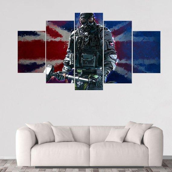 Sledge Rainbow Six Siege - Gaming 5 Panel Canvas Art Wall Decor Sledge Rainbow Six Siege - Gaming 5 Panel Canvas Art Wall Decor