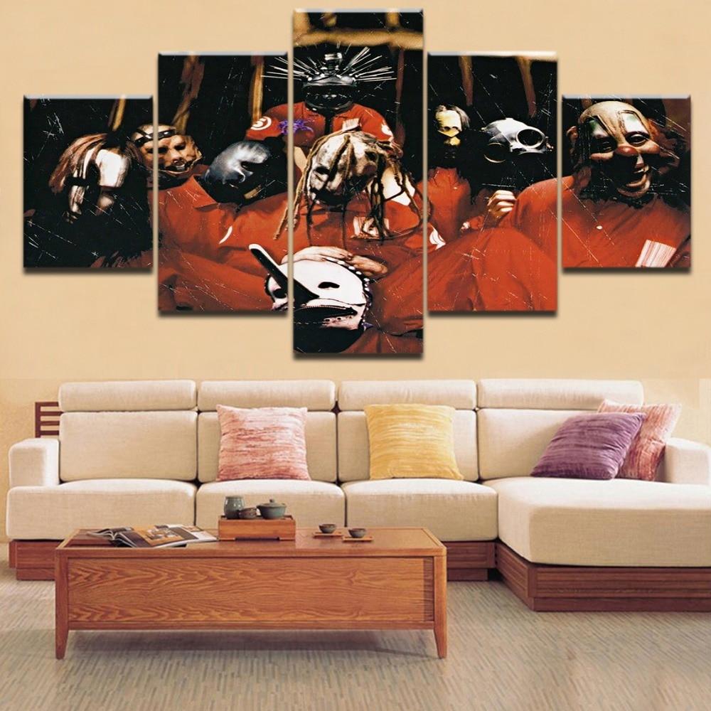 Slipknot Heavy Metal Band 2 Celebrity - 5 Panel Canvas Art Wall Decor Slipknot Heavy Metal Band 2 Celebrity - 5 Panel Canvas Art Wall Decor