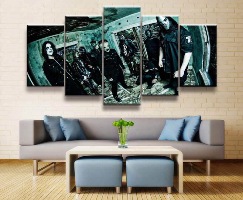 Slipknot Heavy Metal Band Celebrity - 5 Panel Canvas Art Wall Decor Slipknot Heavy Metal Band Celebrity - 5 Panel Canvas Art Wall Decor