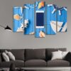 Smartphone - Abstract 5 Panel Canvas Art Wall Decor
