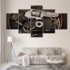 Smith & Wesson Gun 2Nd Amendment - Army 5 Panel Canvas Art Wall Decor