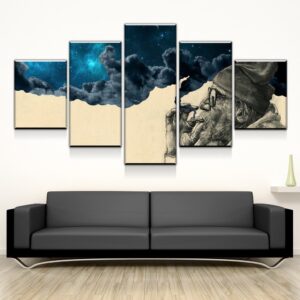 Smoke And Wonder - Abstract 5 Panel Canvas Art Wall Decor