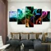 Smokey Vibes - Abstract 5 Panel Canvas Art Wall Decor
