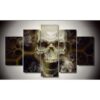 Smoking Skull Smoke - Abstract 5 Panel Canvas Art Wall Decor