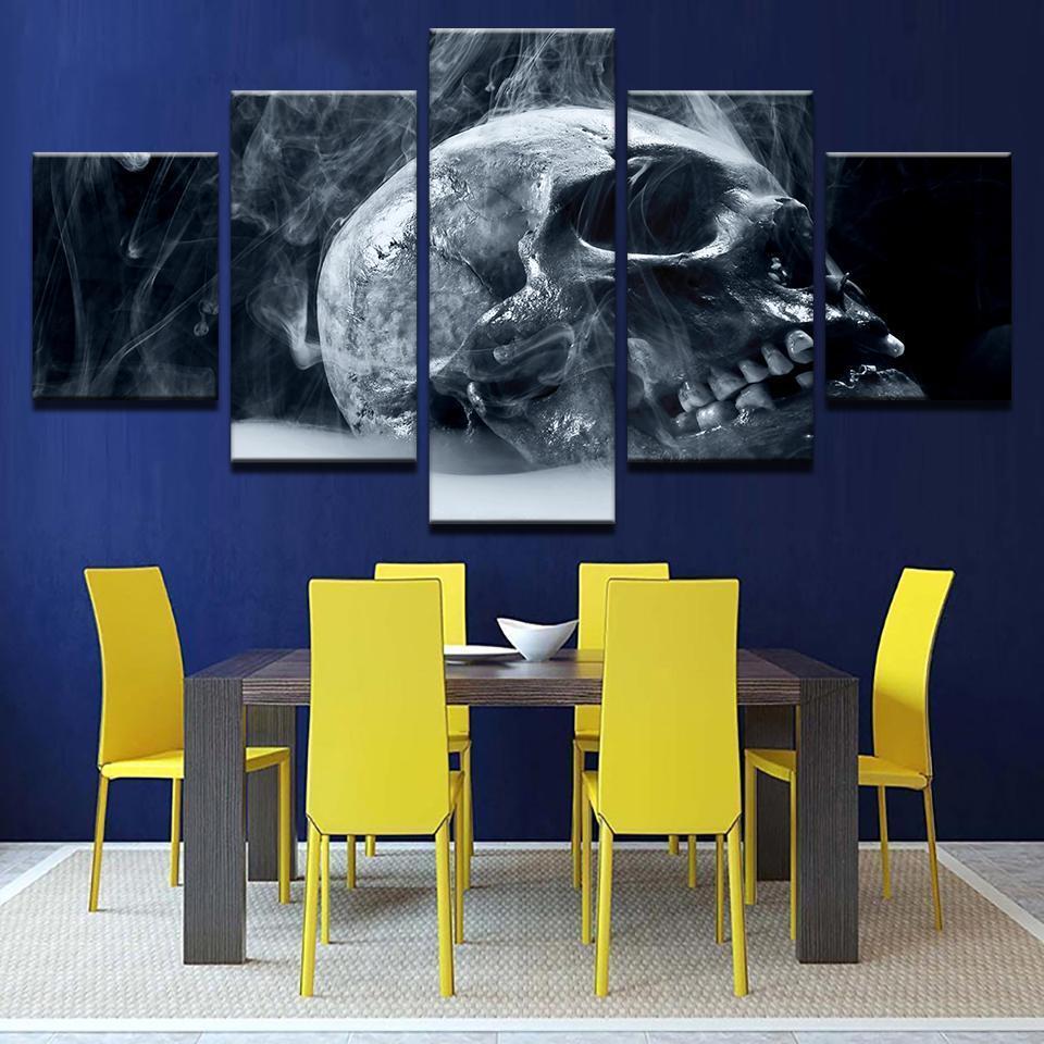 Smoky Skull - Halloween 5 Panel Canvas Art Wall Decor Smoky Skull - Halloween 5 Panel Canvas Art Wall Decor