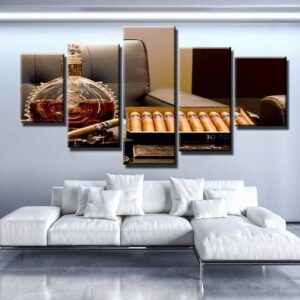 Smooth Cigar - Cigar 5 Panel Canvas Art Wall Decor